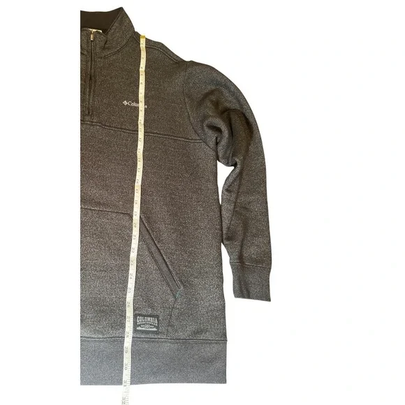 Columbia Mens‎ Black Gray Quarter Zip Mock Neck Kangaroo Pocket Casual Cozy XL - Picture 7 of 11